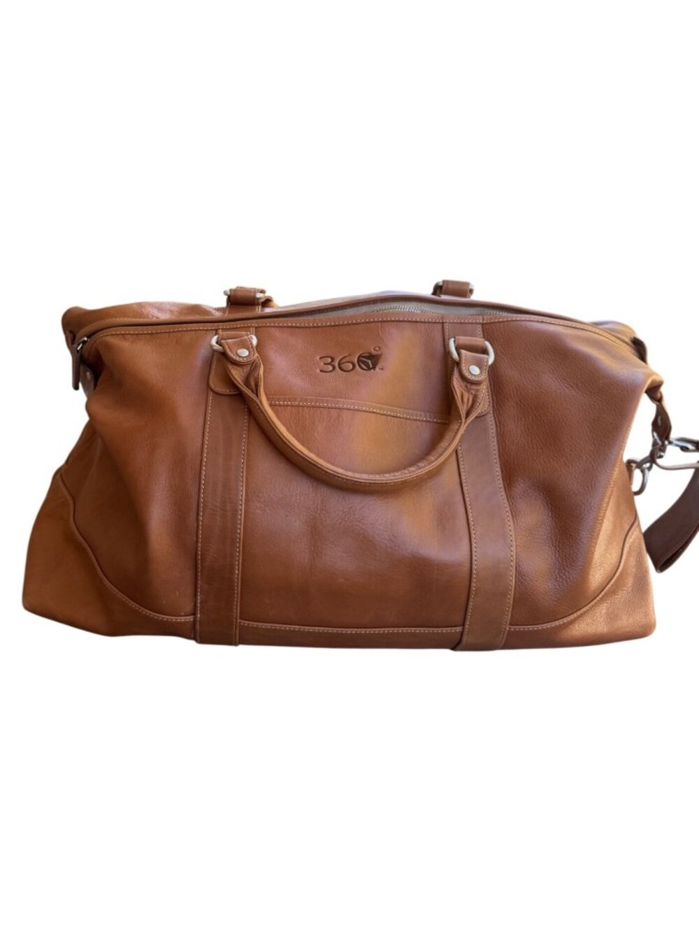Barrington Delta 360 Captain Ed Leather Duffel Bag Carry On Travel Luggage 20x14